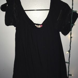 off the shoulder black shirt